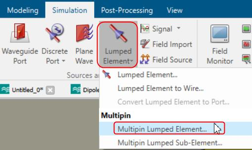 CST如何在3D 中添加多针脚元件