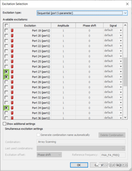 CST圆极化贴片天线阵列 --- 时域T-solver, 分组激励法 By zone(Grouping)
