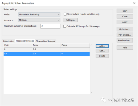 CST软件的UAV无人机RCS --- 单站，多角单频，A求解器