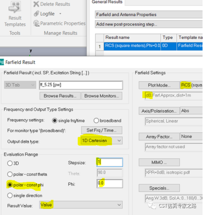CST软件的正方体RCS --- 双站， T,F,I 求解器对比