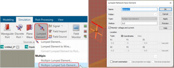 CST如何在3D 中添加多针脚元件
