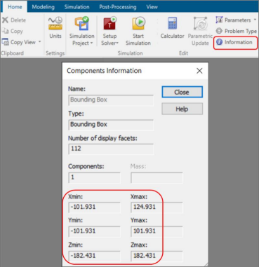 CST边界条件如何设置，怎样查看边界盒子（计算区域）大小