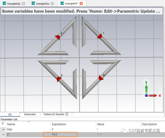 CST电磁模拟三角偶极子天线（下）MIMO系统, 包络相关系数ECC和分集增益DG