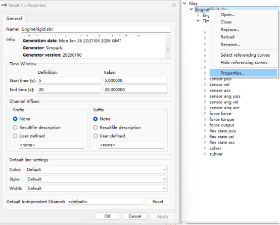 新增结果文件属性对话框