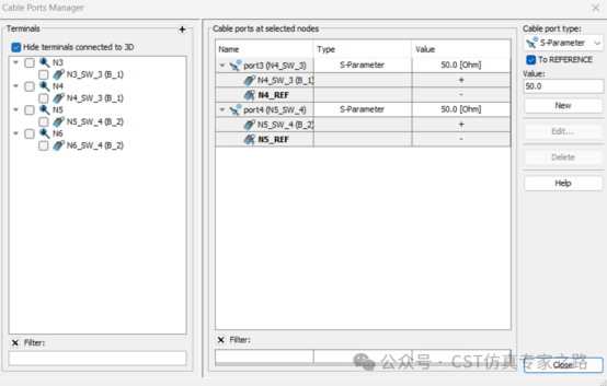 兩個port用junction方式端