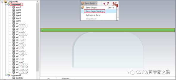 CST如何对多层板（FPC）进行弯折？