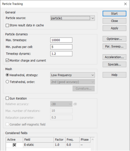 粒子枪仿真和Track Solver追踪求解_CST案例分析