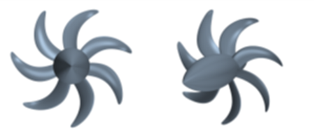 螺旋桨的正视图与斜视图