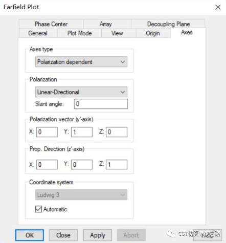 CST软件如何查看方向图的交叉极化