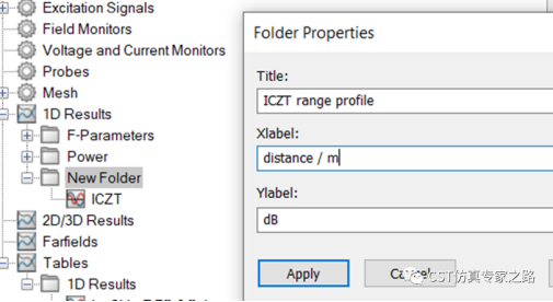 CST直角反射器 --- A求解器， 远场源, 距离像， 逆ChirpZ变换（ICZT）