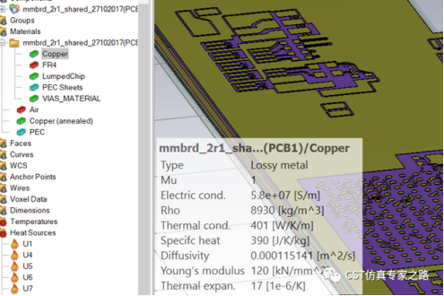 PCB热仿真1---元件热源_CST仿真案例