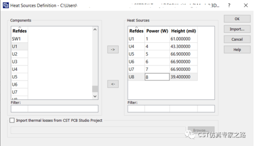 PCB热仿真1---元件热源_CST仿真案例