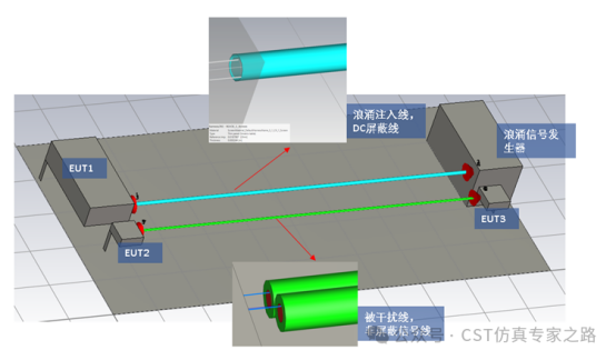 CST案例：IEC 61000-4-5线缆浪涌耦合仿真（一）——共模浪涌