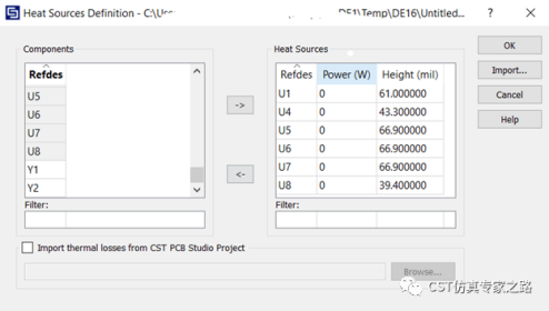 PCB热仿真1---元件热源_CST仿真案例