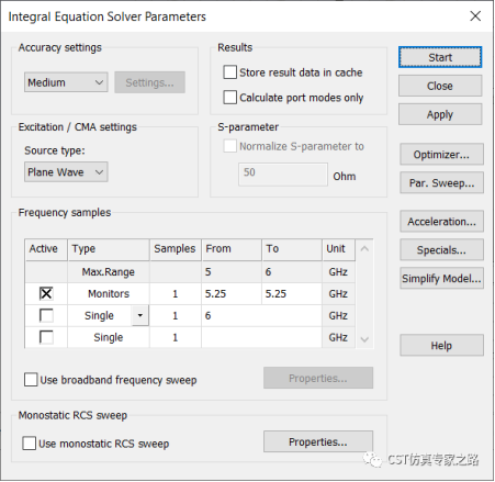 CST软件的正方体RCS --- 双站， T,F,I 求解器对比