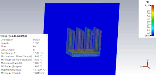 CST的热仿真THt瞬时求解器--针式散热片
