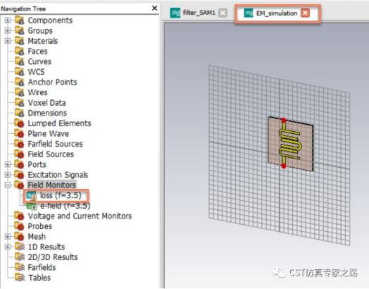 SAM多物理场滤波器CST仿真实例