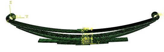 Abaqus钢板弹簧的非线性有限元分析