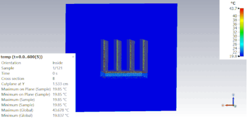 CST的热仿真THt瞬时求解器--针式散热片