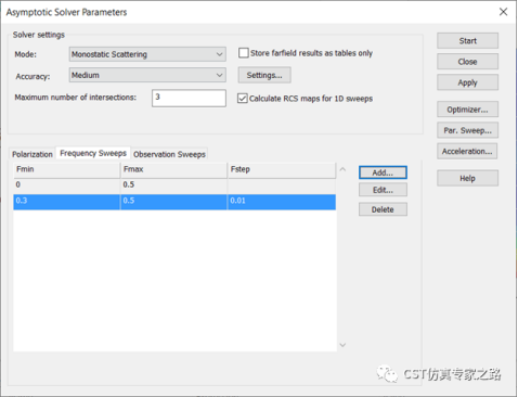 CST软件的UAV无人机RCS --- 单站，多角单频，A求解器