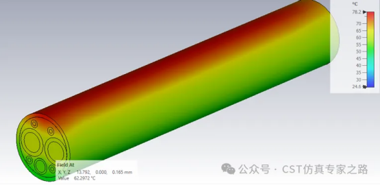 CST热仿真案例——考虑热辐射的直流快充线缆热仿真