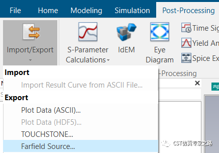 CST如何导出和查看farfield远场数据 --- ffs，txt，csv