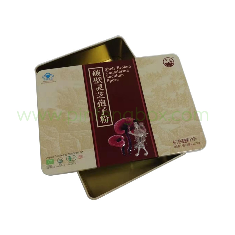 定制马口铁长方缩口食品盒